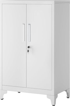 Songmics Archivador de oficina de 2 puertas con cerradura de acero gris