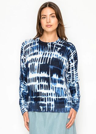 YAL New York Navy Abstract Print Knit Sweater
