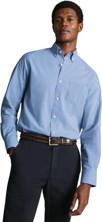 CHARLES TYRWHITT Plain Stretch Washed Poplin Shirt in Cornflower Blue at Nordstrom, Size Xx-Large