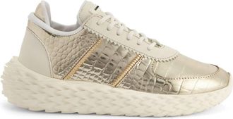 Giuseppe Zanotti Urchin crocodile-embossed sneakers - women - Leather - 35 - Gold
