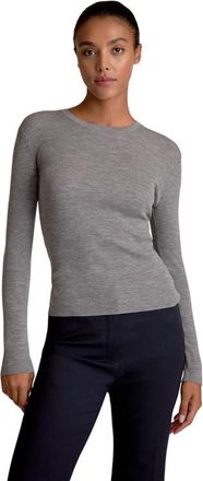 M.M.LaFleur Beck Ribbed Merino Sweater in Gray Melange at Nordstrom, Size Xx-Large
