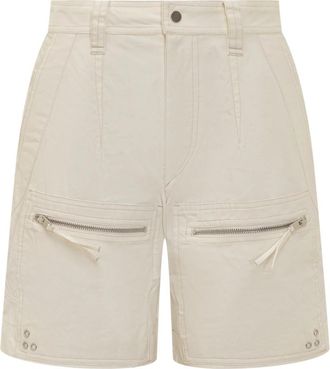 Isabel Marant Cotton Shorts - Dames - Korte Broeken - Beige - S - Katoen - Korte Broeken