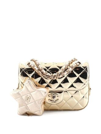 Chanel Classic Single Flap Bag with Star Coin Purse Quilted Metallic Leather Mini shoulder bag - women - Calf Leather - One Size - Gold