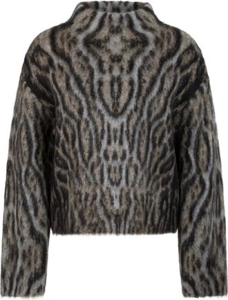Marc Cain Ozelot Pullover - Dames - Truien - Veelkleurig - Maat: 2XL Wol