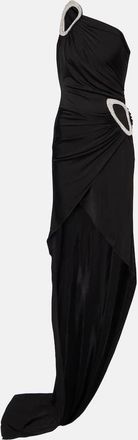 DAVID KOMA Embroidered asymmetric gown
