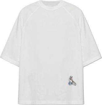 Bottega Veneta T-shirt met Geborduurd Patroon - Heren - T-shirts - Wit - S - Katoen - Tops