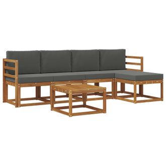 vidaXL Conjunto De Sof&aacute;s De Exterior 6 Pcs Natural Y Antracita Vidaxl