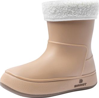 Generic Khaki Comfort-Fit Rain Boots for Women, Mid-Calf Height with Secure Grip, Great for Outdoor Activities, Lightweight and Easy to Carry