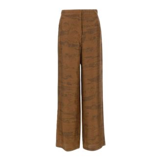 Max Mara Wide Trousers, female, Brown, Size: 2XS Mstvasaio Pants