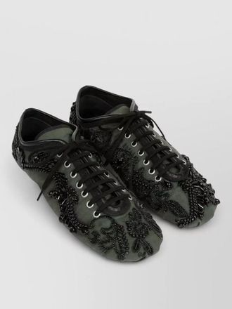 Dries Van Noten low top sneakers eyelet floral embroidery