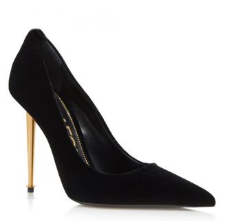 Tom Ford Black Suede Cigarette Heel Pumps Size 37