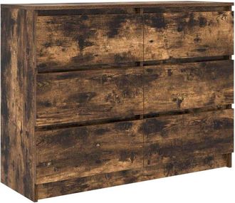 vidaXL Vidaxl - Aparador madera contrachapada color roble ahumado 100x35x76 cm