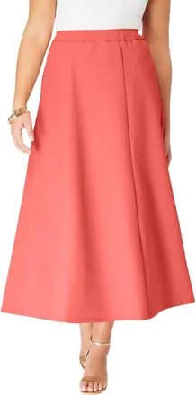 Roaman's Plus Size Bend Over A Line Skirt in Sunset Coral at Nordstrom, Size 16