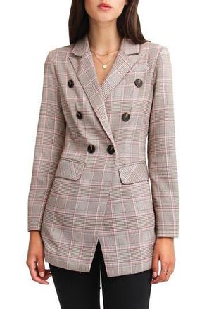 Belle & Bloom Too Cool For Work Plaid Blazer in Brown at Nordstrom Rack, Size X-Large