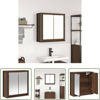vidaXL Specchio da bagno - Pensile da Bagno con Specchio Rovere Marrone 60x21x60 cm
