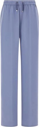 Herno Globe Lab Double Cady Wide Broeken - Dames - Wijde Broeken - Blauw - XS - Katoen - Broeken