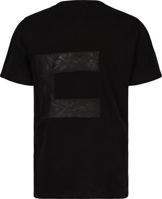 Elisabetta Franchi Womens Crew-neck T-shirt - Black viscose - Size EU 44 (Womens)