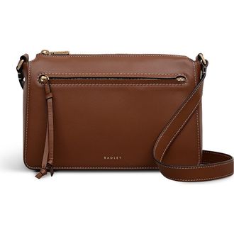 Radley London Fountain Park Small Ziptop Crossbody Bag in Cognac at Nordstrom