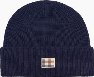 Aquascutum Mens Aquascutum Active Label Navy Blue Beanie Hat - Size: ONE size