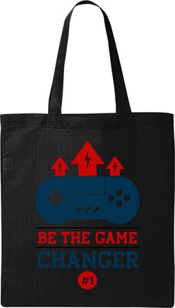 Generic Be The Game Changer Natural Ecological Cotton Tote Bag Black