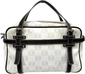 Loewe Pre-owned Handbags, female, White, Size: ONE SIZE Pre-owned Repeat Anagram PVC Handbag