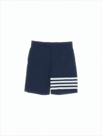 Thom Browne Tailored Black Shorts With Striped Detail