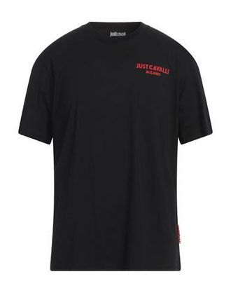 Tシャツ・カットソー JUST CAVALLI Men T-shirt Black 77OAHE25CJ110 899 T-Shirt With Logo in Black for Men | Roberto Cavalli®