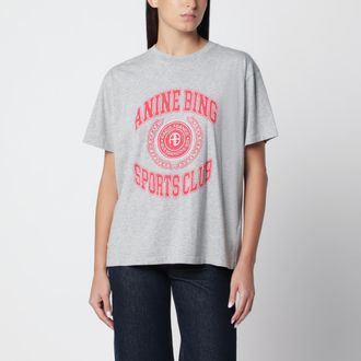 Anine Bing T-shirt Cade Tee Collegiate grigia in cotone