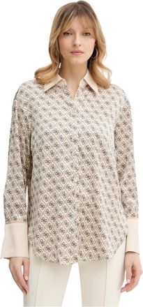 Guess Overhemden, Dames, Beige, S, Polyester, Alexandra Shirt