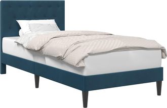 vidaXL Estructura De Cama Con Cabecera Azul 100 X 200 Cm Terciopelo Vidaxl
