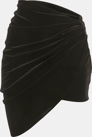 Alexandre Vauthier Black Velvet Draped Asymmetric Skirt
