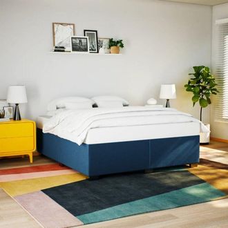 vidaXL Cama Sin Colch&oacute;n Tela Azul 180x200 Cm Vidaxl