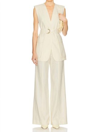Ulla Johnson Yalena High Rise Wide Leg Pant In Cream