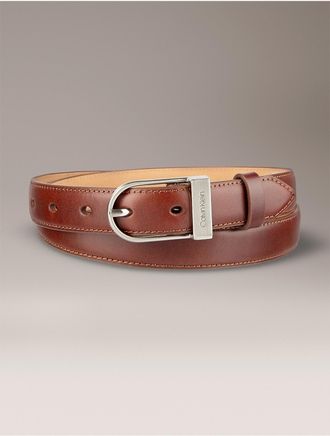 Calvin Klein Womens Classic Slim Belt - Brown - S
