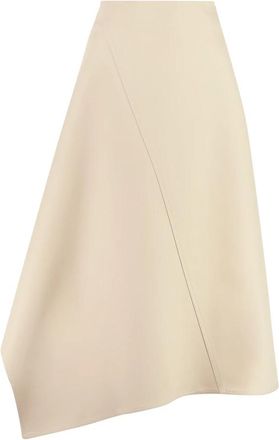 Bottega Veneta Asymmetrische Midi Rok - Dames - Midirokken - Beige - XS - Katoen - Rokken