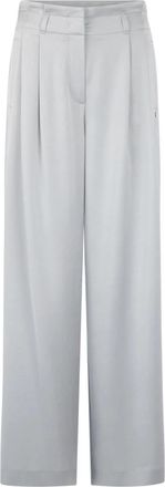 Marc Cain Wichita Wijde Broek - Dames - Wijde Broeken - Grijs - M - Wol - Broeken