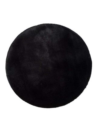 Atticgo Alfombra redonda lavable shaggy negro 120x120 cm
