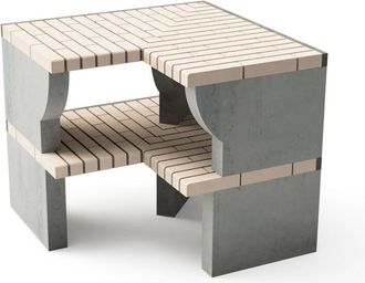 Movelar Rinc&oacute;n Bail&eacute;n Plus Para Barbacoa De Obra Prefabricada (beige, Gris - 95 X 58 X 58 Cm) - Uso En Exteriores - Movelar