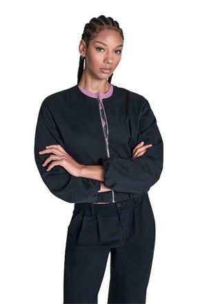 Converse Bubble Sleeve Bomber Jacket in Converse Black at Nordstrom, Size X-Small