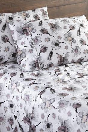 Southshore Fine Linens Premium Collection Extra Deep Pocket 300 Thread-Count 4-Piece Sheet Set in Watercolor Symphony Grey at Nordstrom Rack, Size