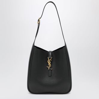 Saint Laurent Small black LE 5 &Agrave; 7 bag in textured leather
