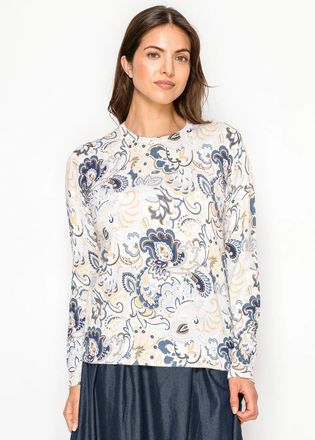 YAL New York Soft Sky Paisley Knit Top