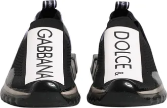 Dolce & Gabbana Black Sorrento Slip On Low Top Sneakers Womens Shoes (Pre-Owned)