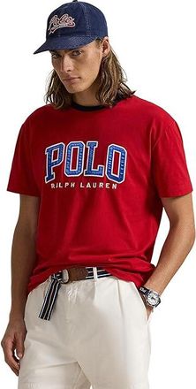 Polo Ralph Lauren Classic Fit Letterman Logo T-shirt Mens T Shirt Red : MD, Cotton