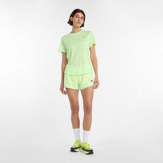 New Balance Women RC Essential T-Shirt in Green Poly Knit, size X-Small