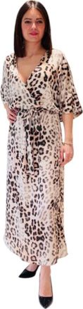 Ga&euml;lle Paris Maxi Dresses, female, Multicolor, Size: XS Long Cotton Dress Polyester Blend