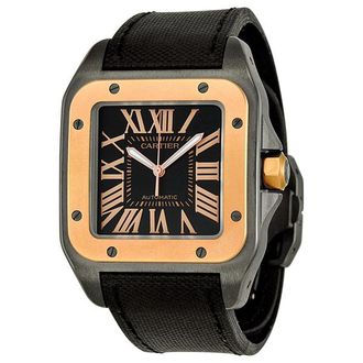 Cartier Pre-owned Cartier Santos 100 Black Dial Mens Watch W2020009