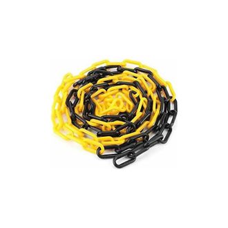 OEM Cadena De Pl&aacute;stico Negra Y Amarilla, 6 Mm, 25,0 Metros