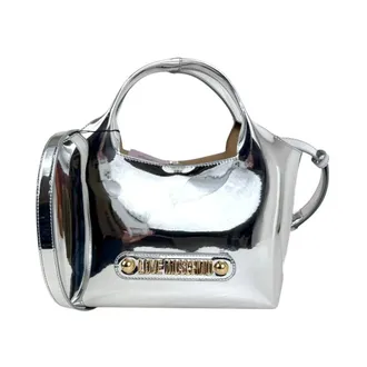 Love Moschino Tote Bags, female, Gray, Size: ONE SIZE Mirror Small 2-Handle Bag with Shoulder Strap