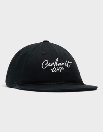 Carhartt Work in Progress Mens WIP Logo Signature Cap Black Wax - Size: ONE size